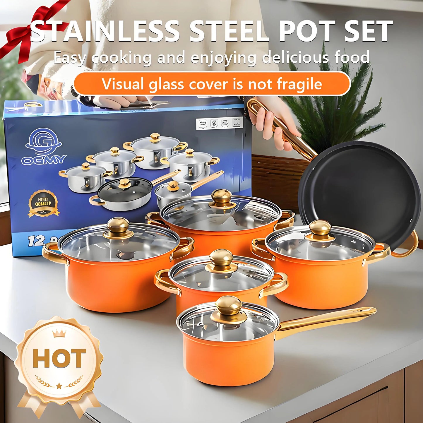 12-Piece Stainless Steel Non-Stick Cookware
