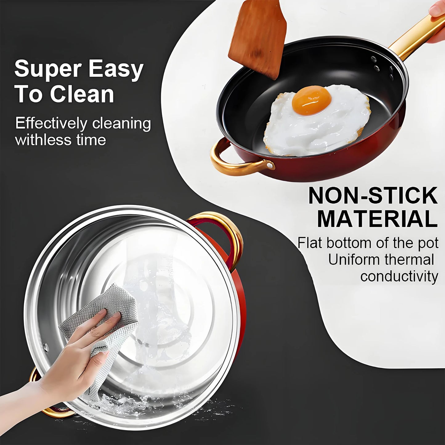 12-Piece Stainless Steel Non-Stick Cookware