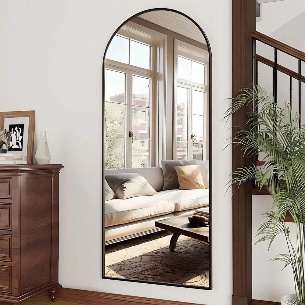 Arched Full Length Mirror Free-Standing Wall Mounted Multi-Purpose Indoor Outdoor