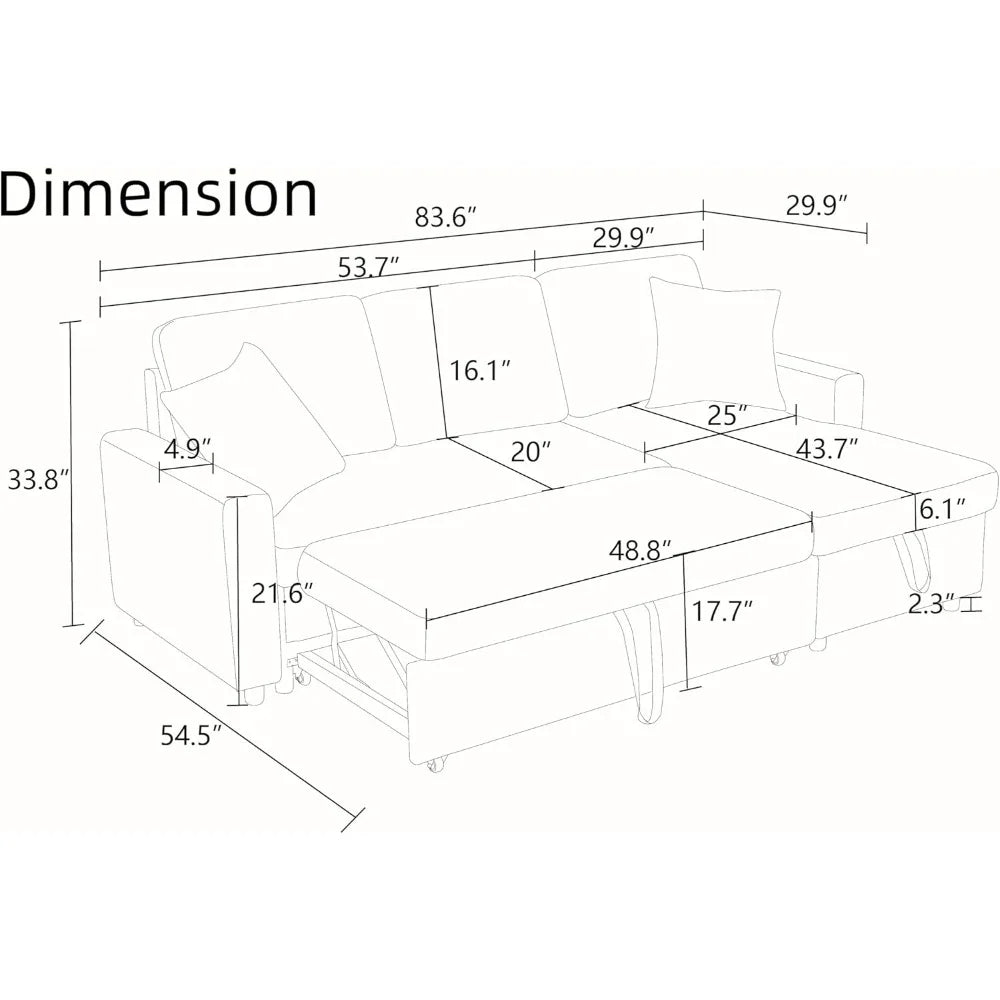 L Shaped Sectional Sofa Bed
