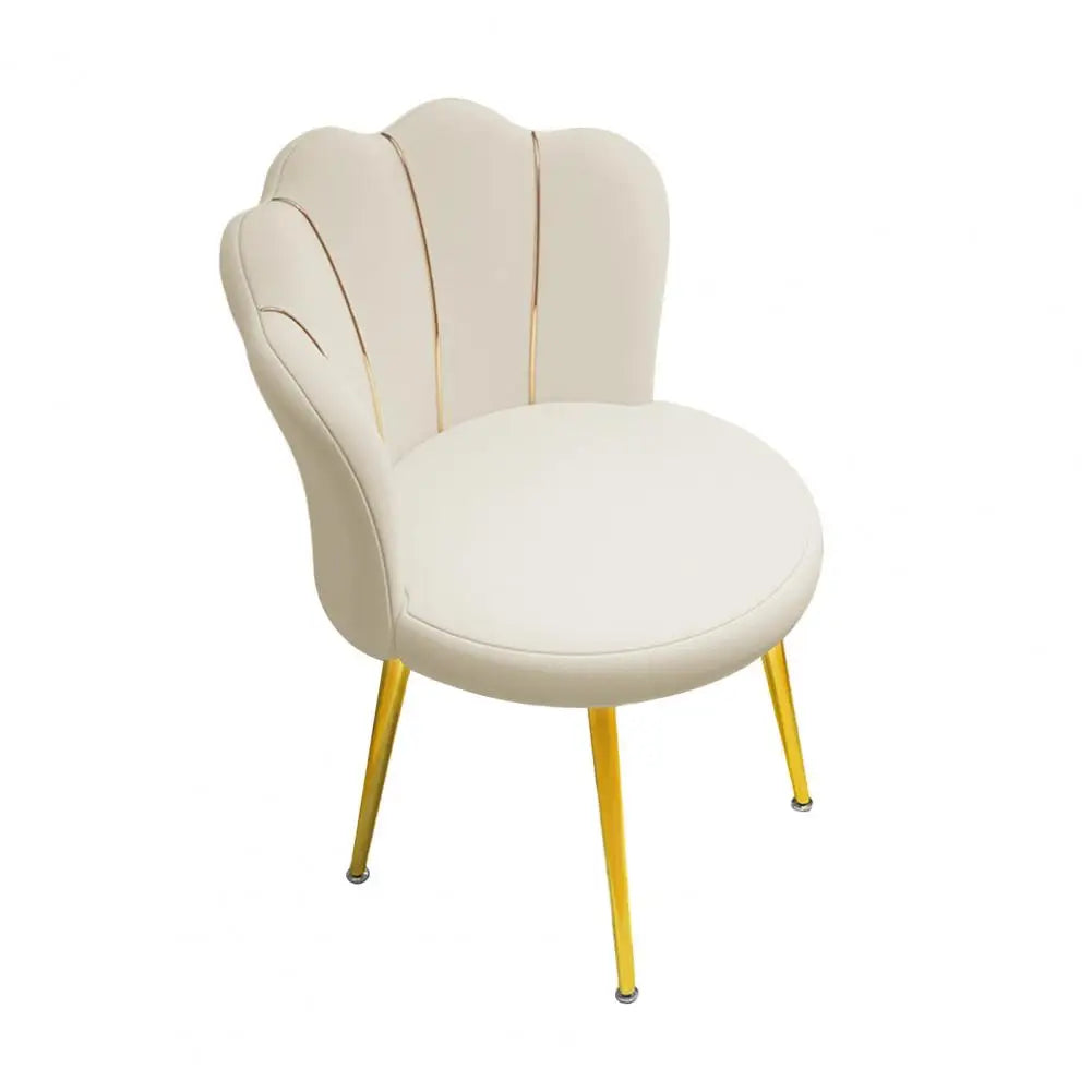 Vanity Chair with Golden Legs, Modern Accent Chair, Upholstered Velvet Dining Chair