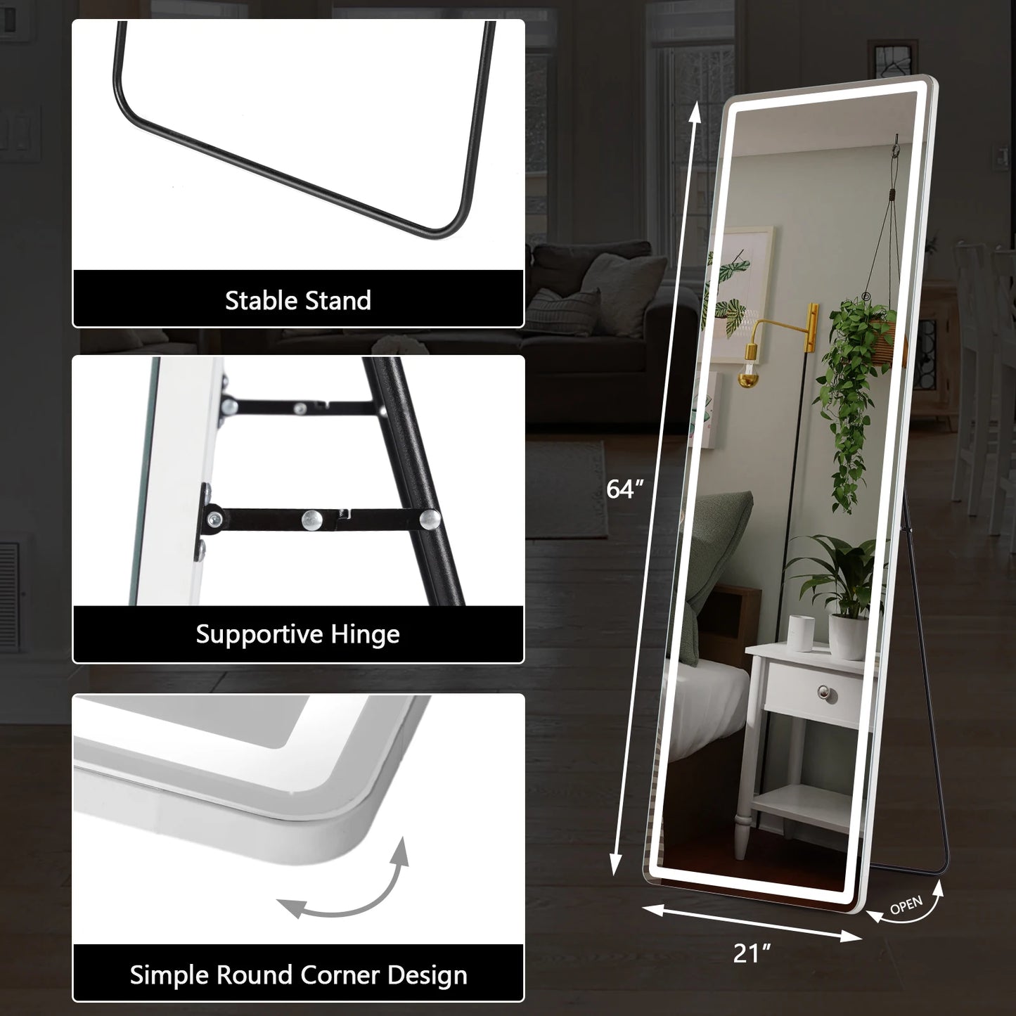 64"x21" Full Length Mirror