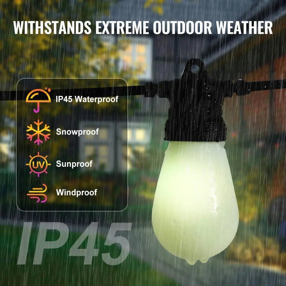 100FT RGB Outdoor String Lights