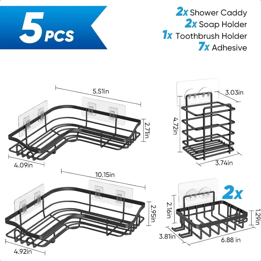 Black Corner Shower Caddy