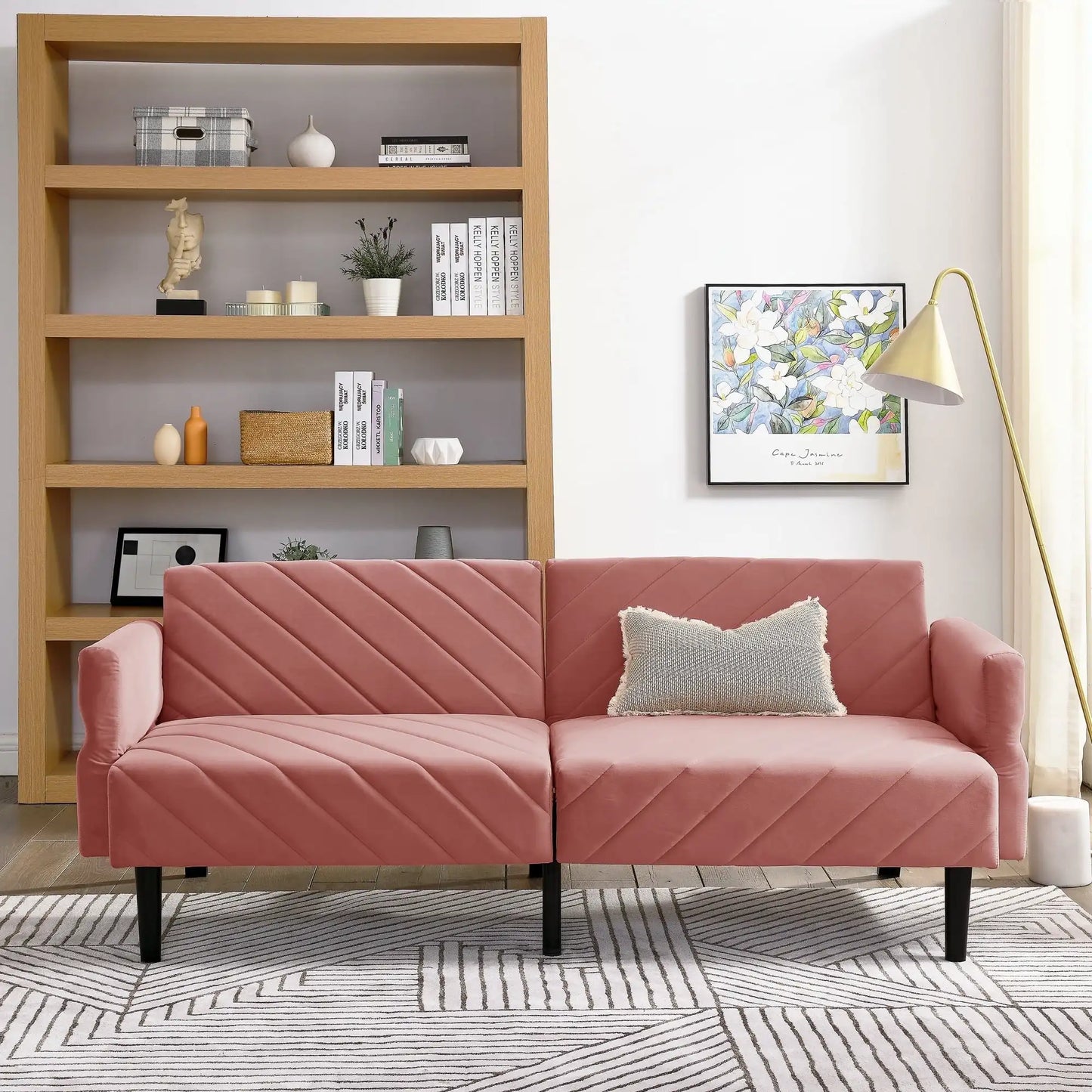 87” Velvet Futon Sofa Bed