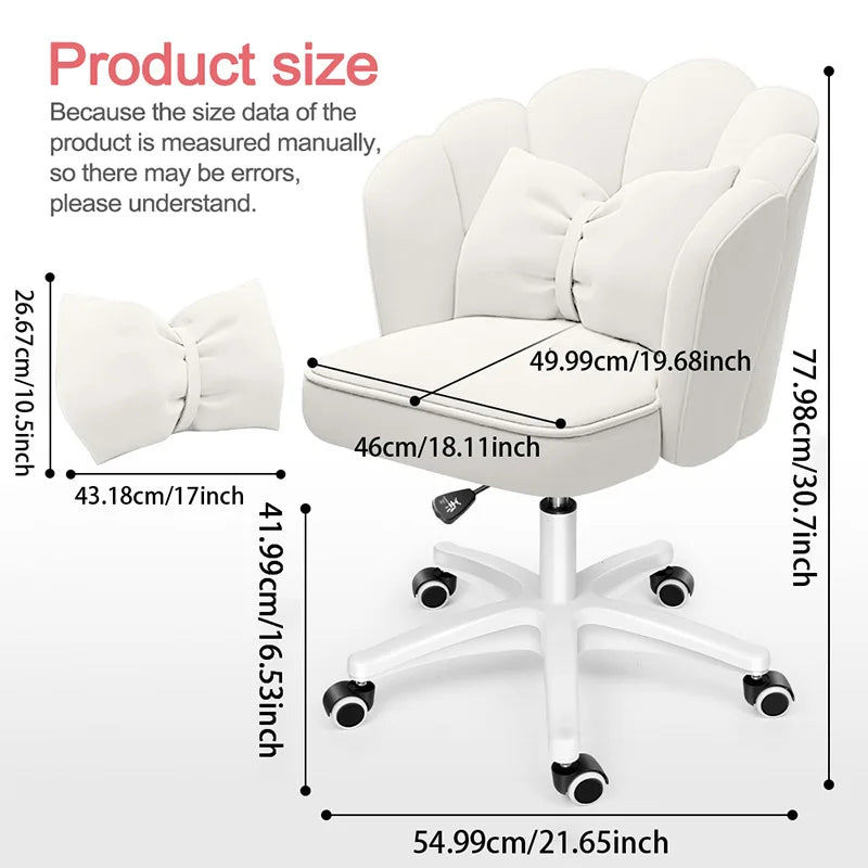 Cute Velvet Petal Desk Chair