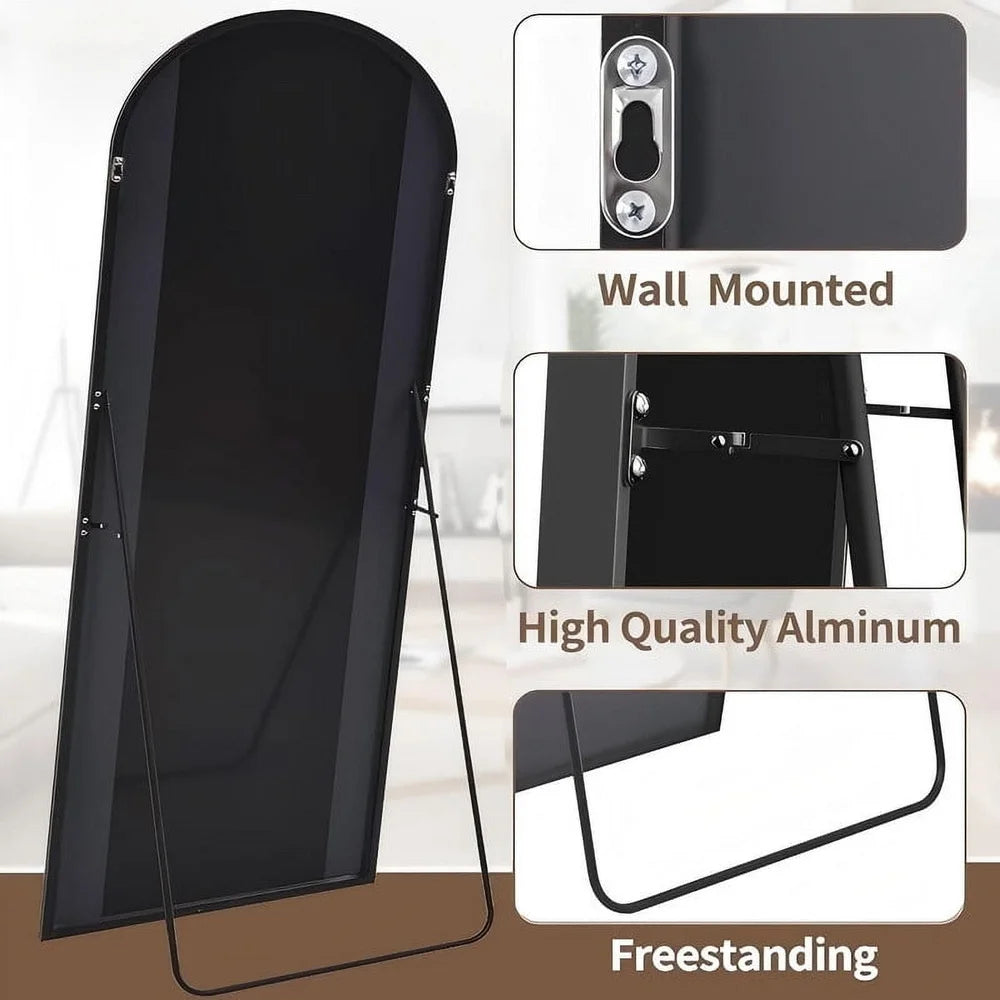 Arched Full Length Mirror Free-Standing Wall Mounted Multi-Purpose Indoor Outdoor