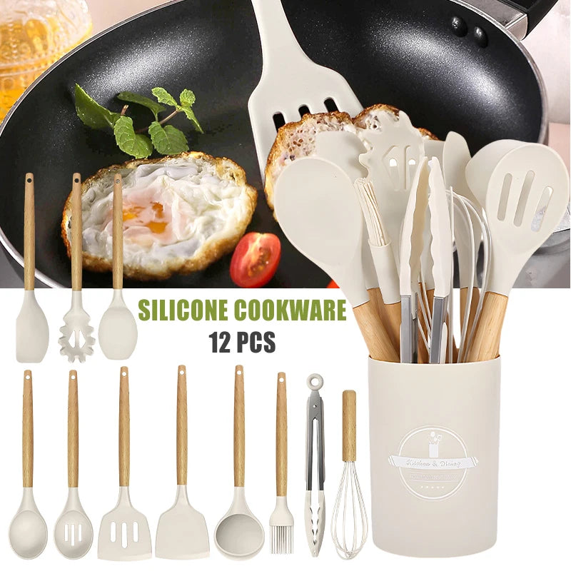 12pcs Silicone Kitchenware Cooking Utensils