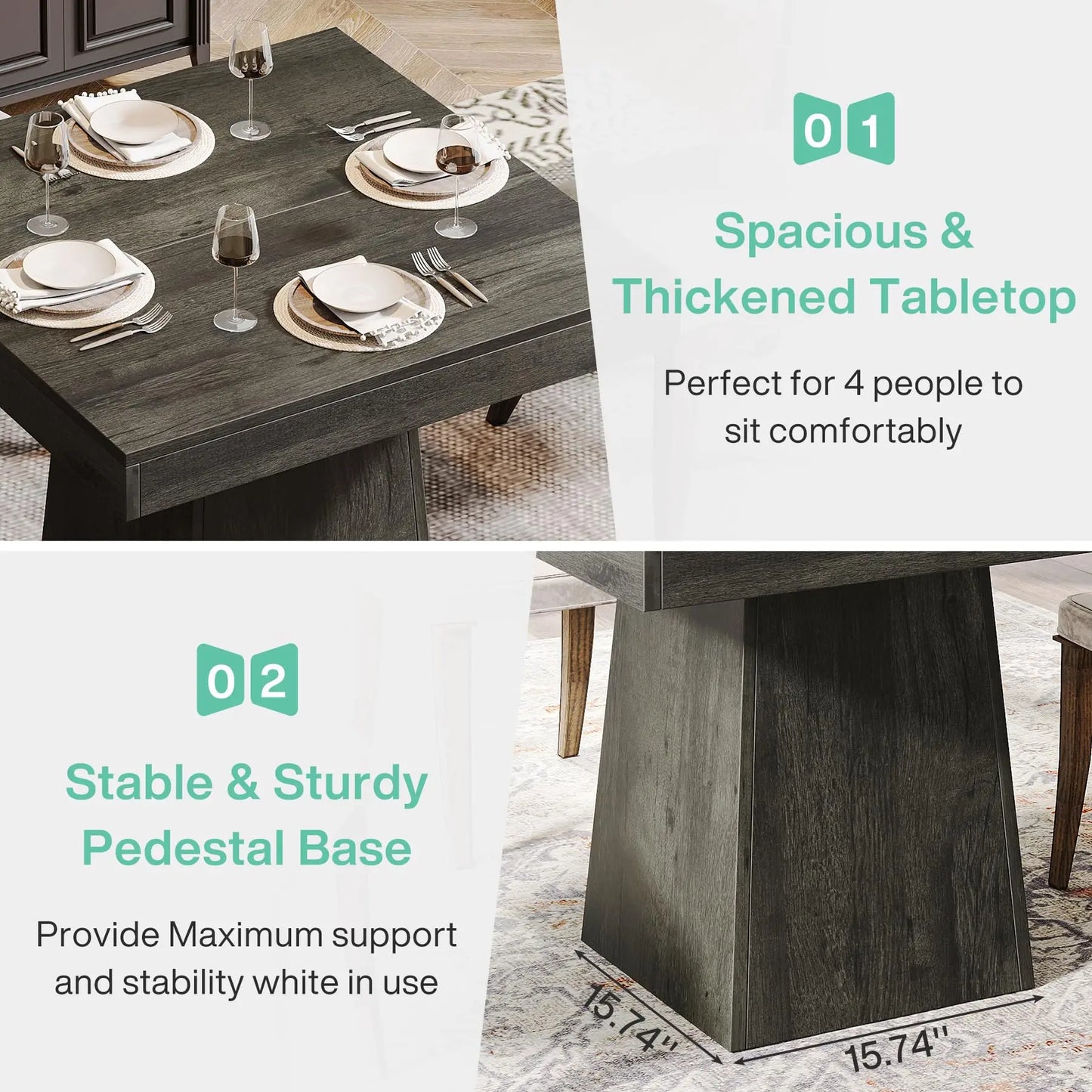 31.5-Inch Square Dining Table