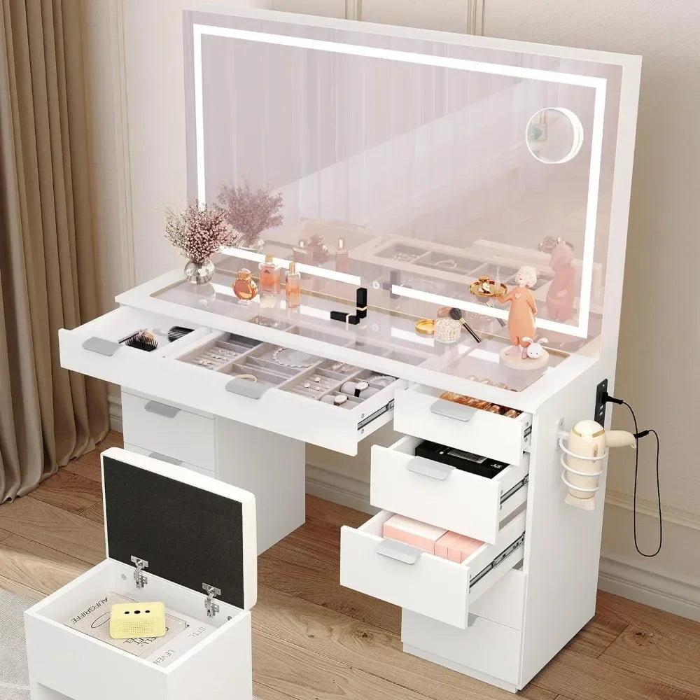 46'' Makeup Vanity Desk Set