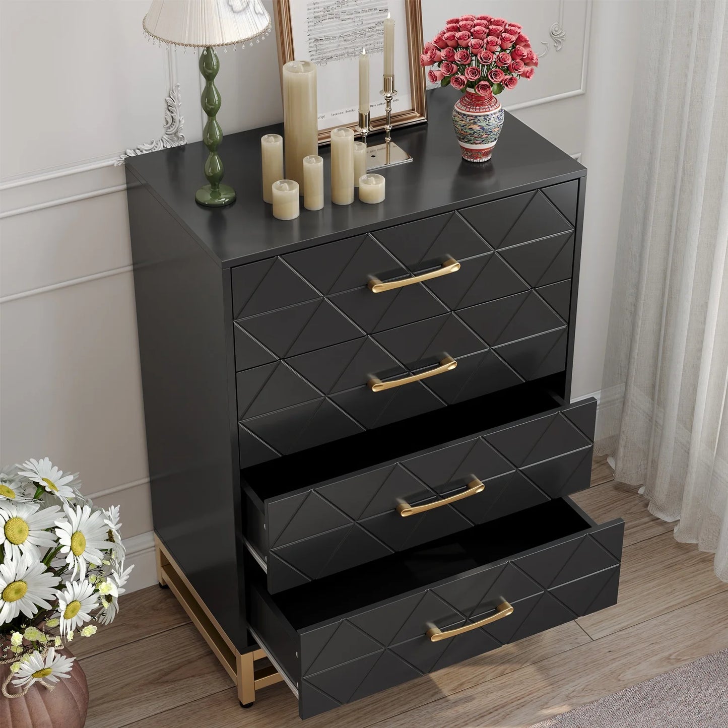 4 Drawer Wood Dresser