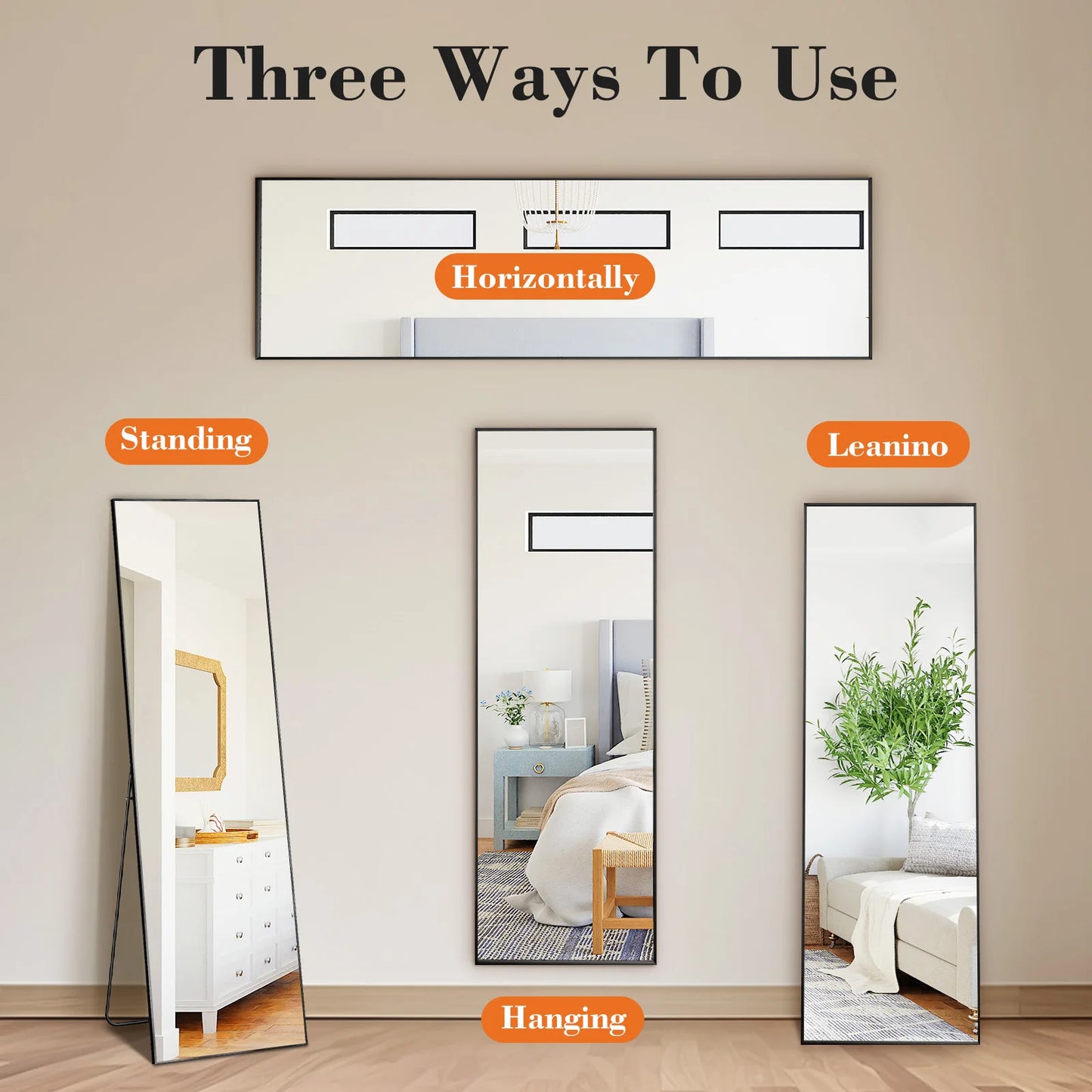 64"x21" Full Body Wall Mirror