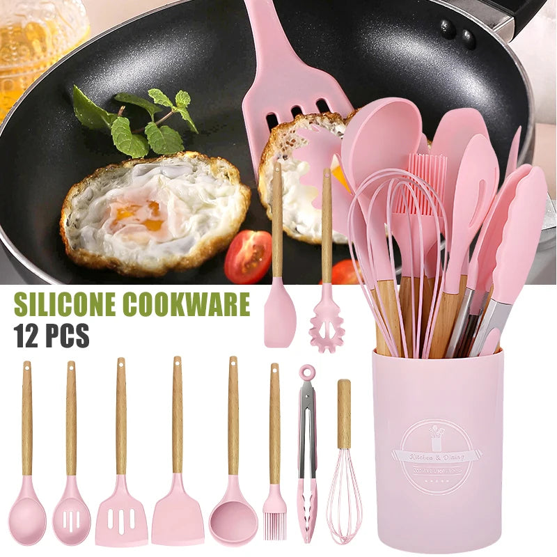 12pcs Silicone Kitchenware Cooking Utensils