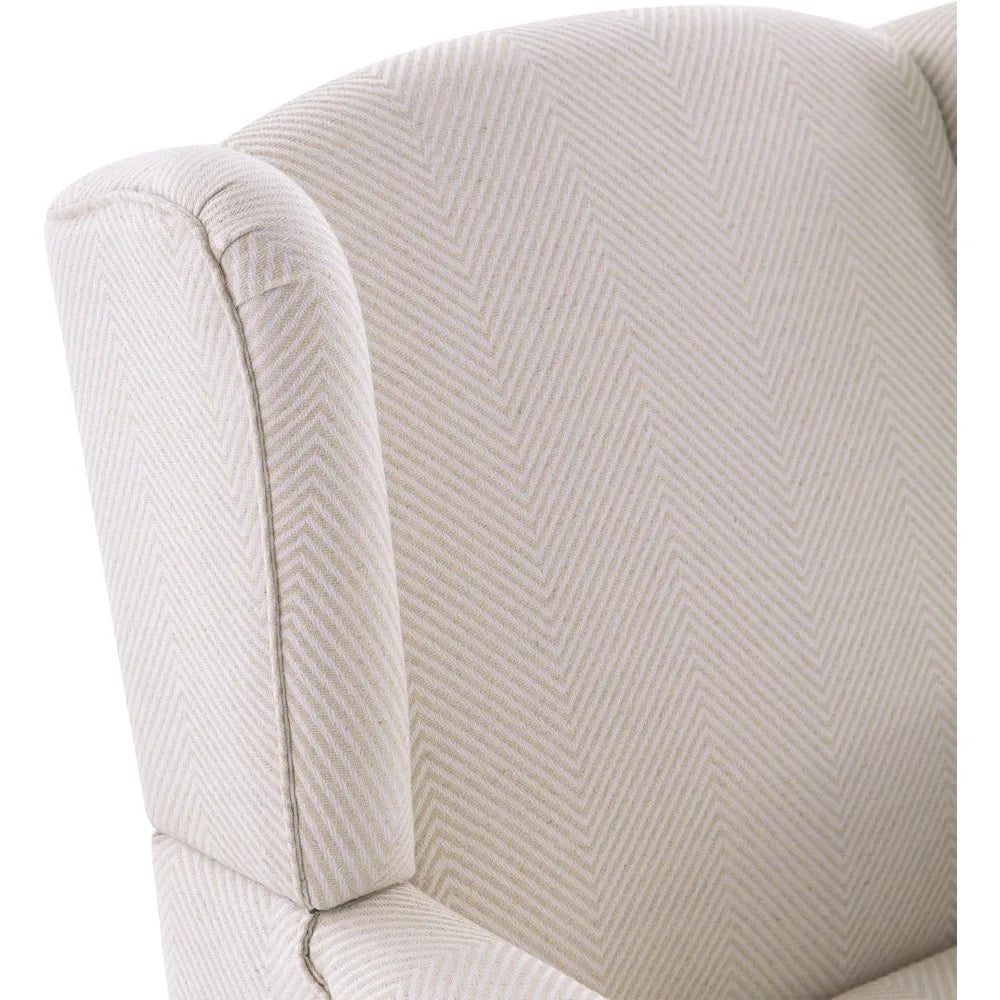 Living Room Chair Upholstered High Back Armchair in Linen for Comfy Accent