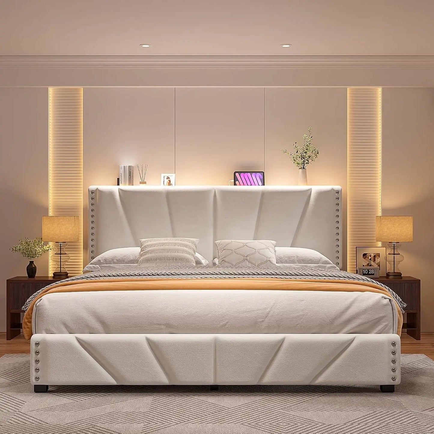 Velvet LED Bed Frame
