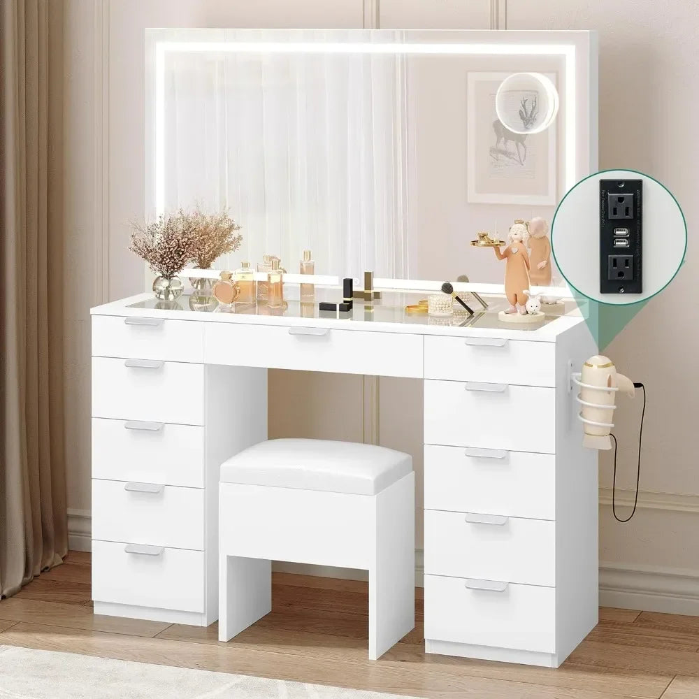 46'' Makeup Vanity Desk Set