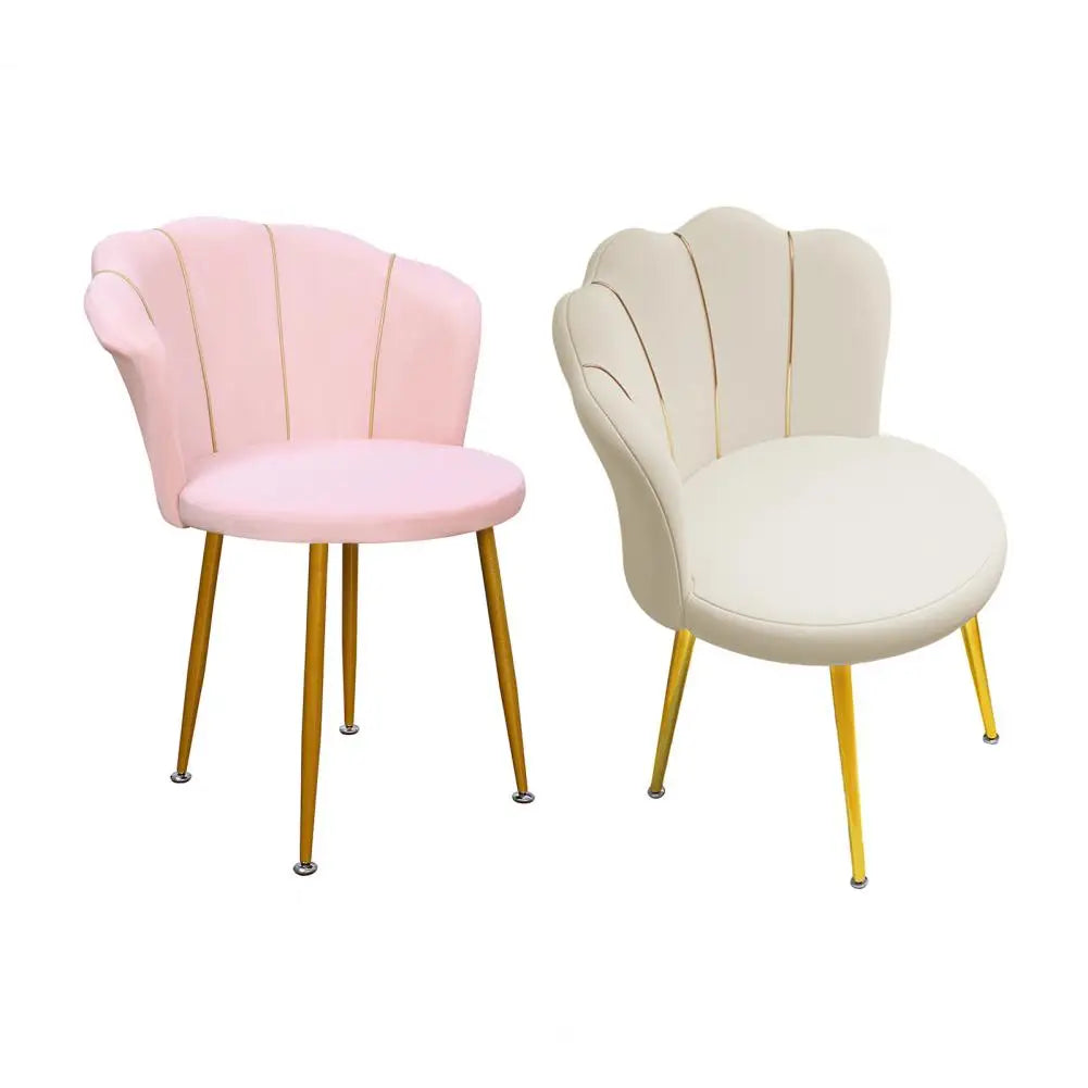 Vanity Chair with Golden Legs, Modern Accent Chair, Upholstered Velvet Dining Chair