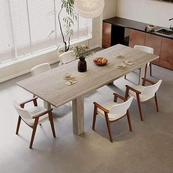 Expandable Rectangular Wooden Dining Table