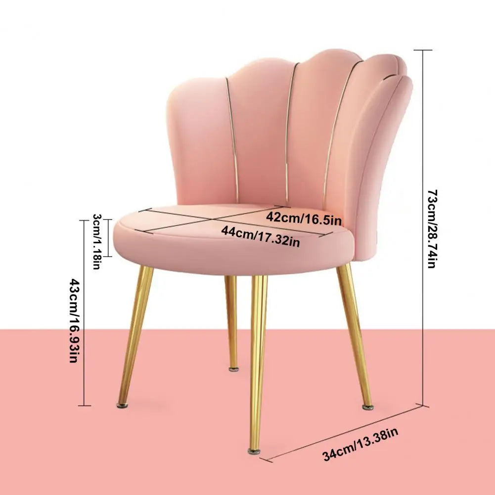 Vanity Chair with Golden Legs, Modern Accent Chair, Upholstered Velvet Dining Chair