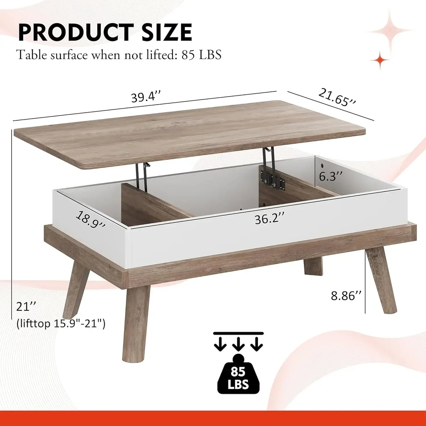 Wood Lift Top Coffee Table