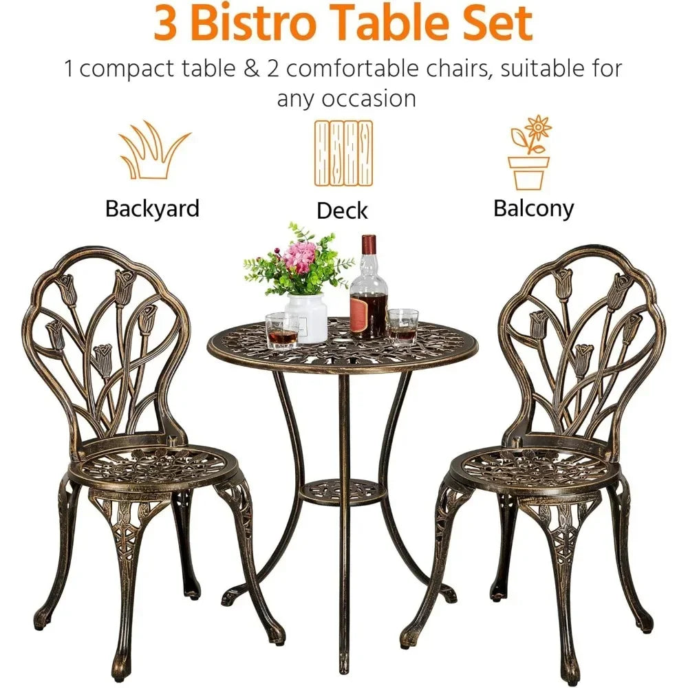 Patio 3 Piece Bistro Set