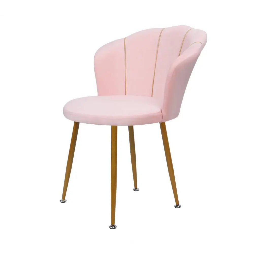Vanity Chair with Golden Legs, Modern Accent Chair, Upholstered Velvet Dining Chair