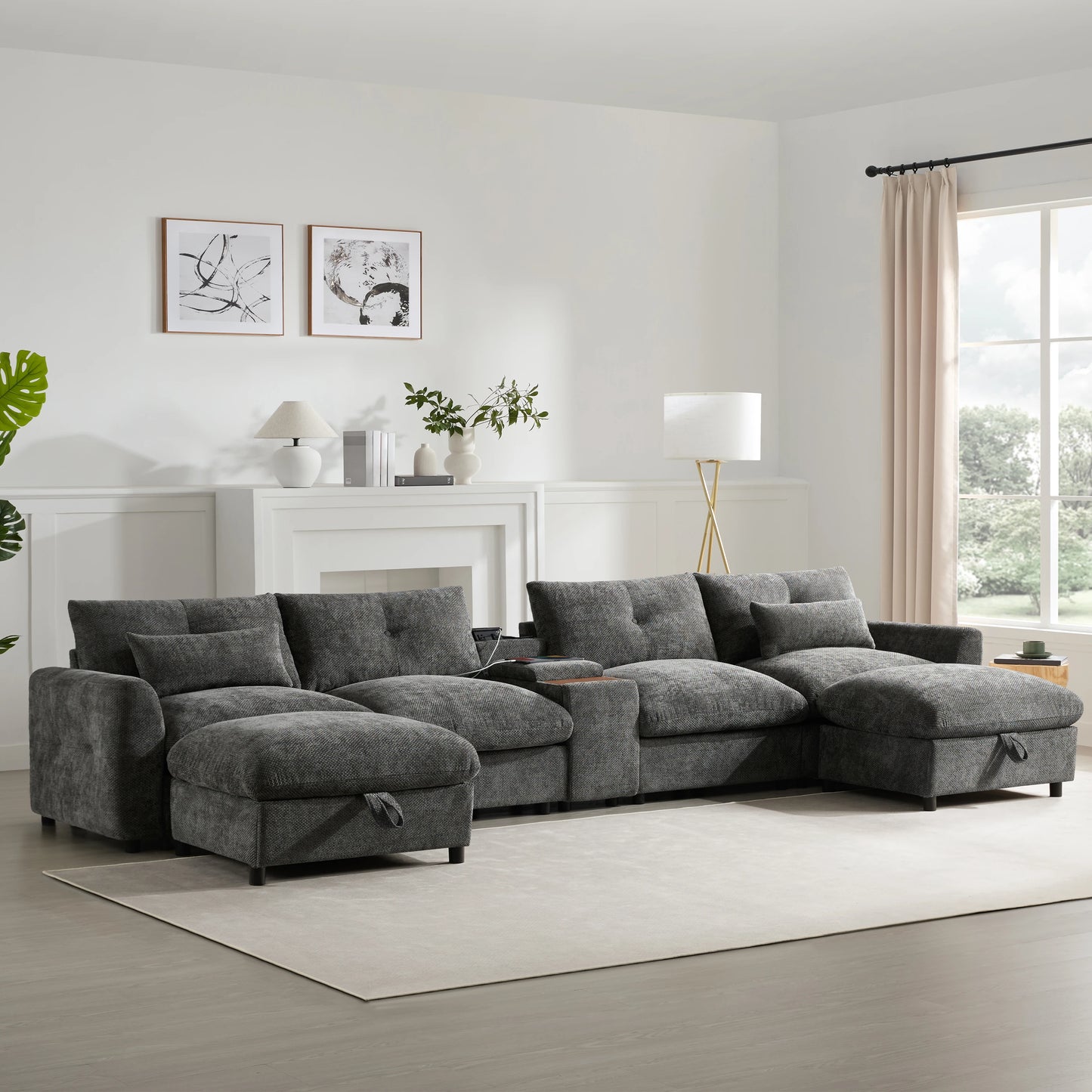 Oversized Chenille Sofa