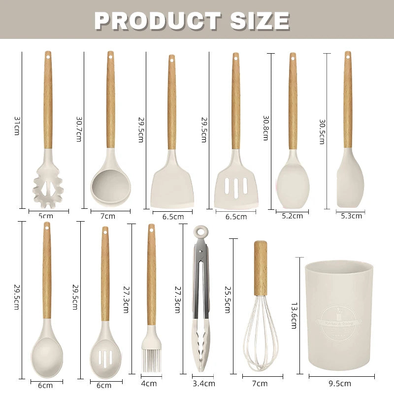 12pcs Silicone Kitchenware Cooking Utensils