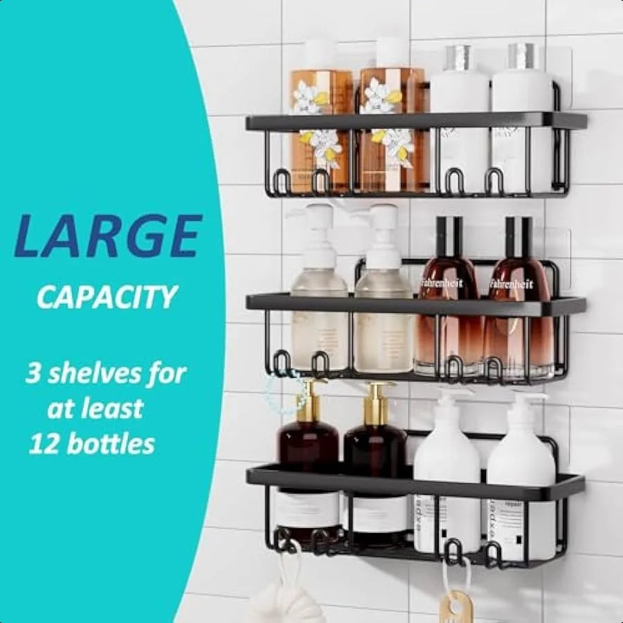 6 Pack Adhesive Shower Shelves