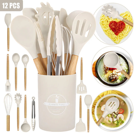 12pcs Silicone Kitchenware Cooking Utensils