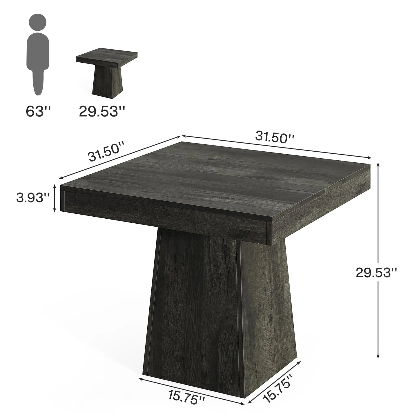 31.5-Inch Square Dining Table